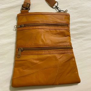 Brown Pleather cross body bag
